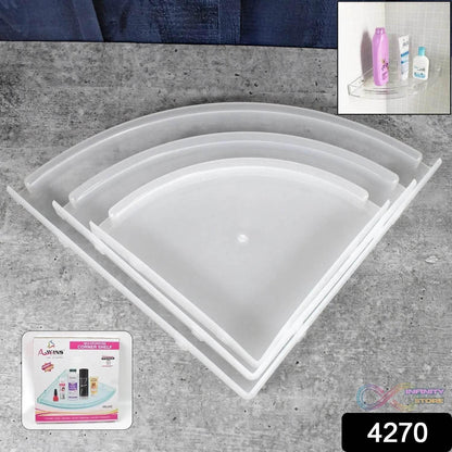 Bathroom Plastic Corner Shelf Rack Set for Wall Number of Shelves (3 Pcs Set) - infinityexculsivestore.com