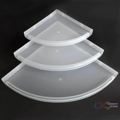 Bathroom Plastic Corner Shelf Rack Set for Wall Number of Shelves (3 Pcs Set) - infinityexculsivestore.com