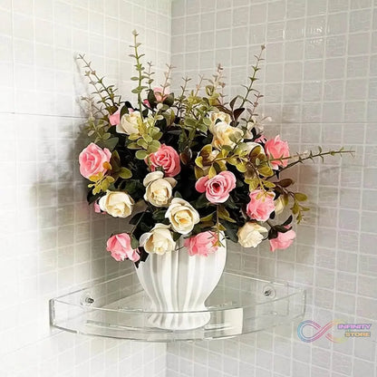 Bathroom Plastic Corner Shelf Rack Set for Wall Number of Shelves (3 Pcs Set) - infinityexculsivestore.com