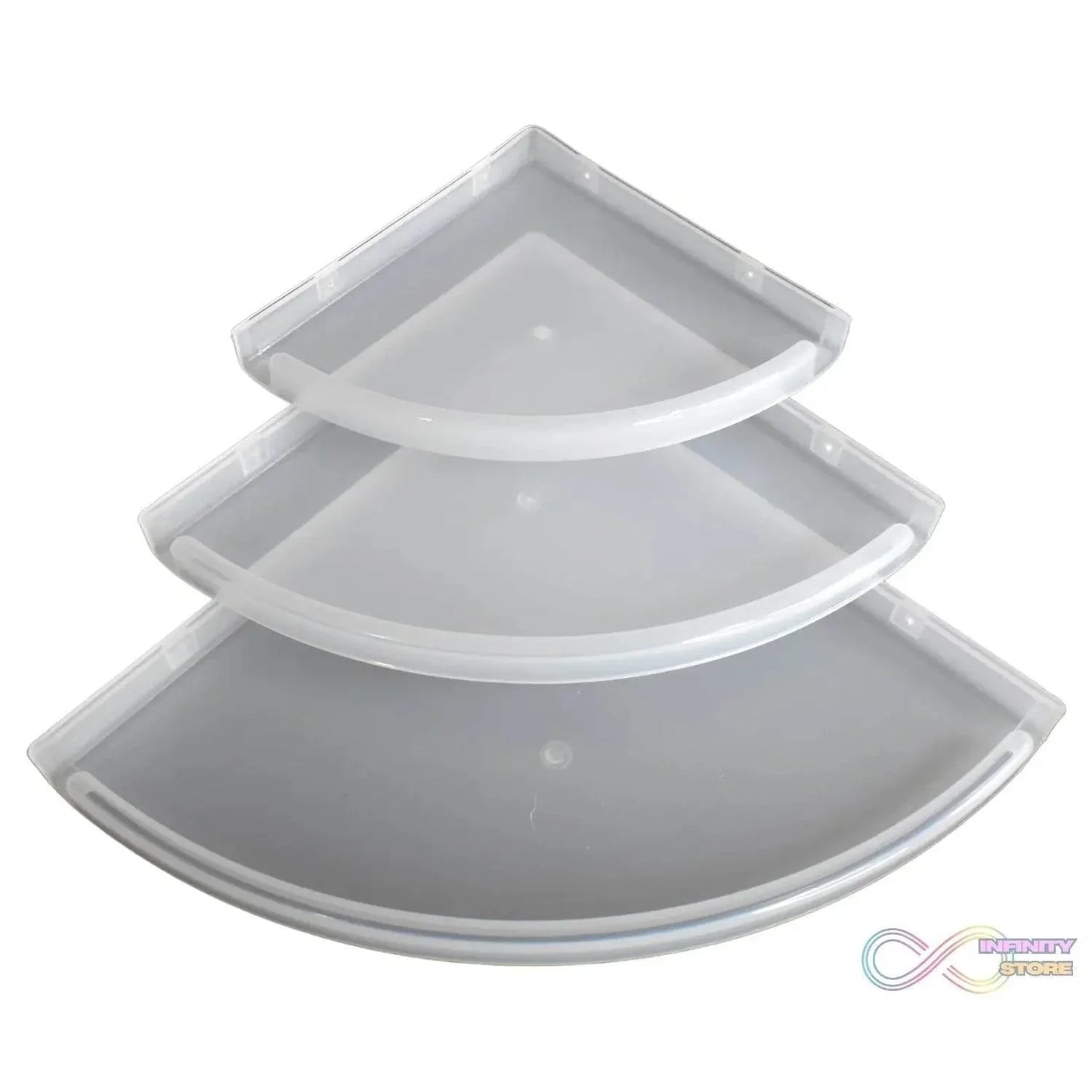 Bathroom Plastic Corner Shelf Rack Set for Wall Number of Shelves (3 Pcs Set) - infinityexculsivestore.com