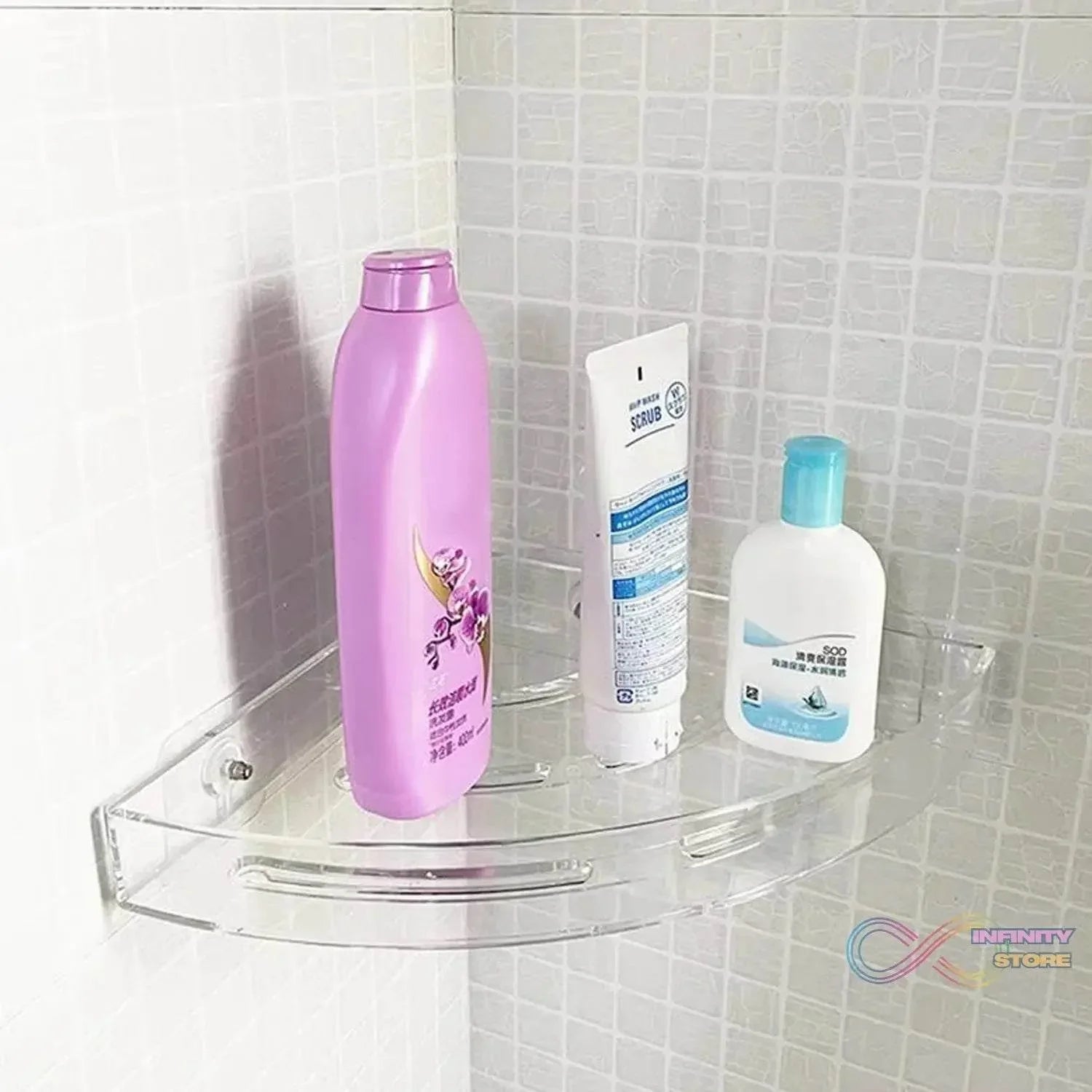 Bathroom Plastic Corner Shelf Rack Set for Wall Number of Shelves (3 Pcs Set) - infinityexculsivestore.com