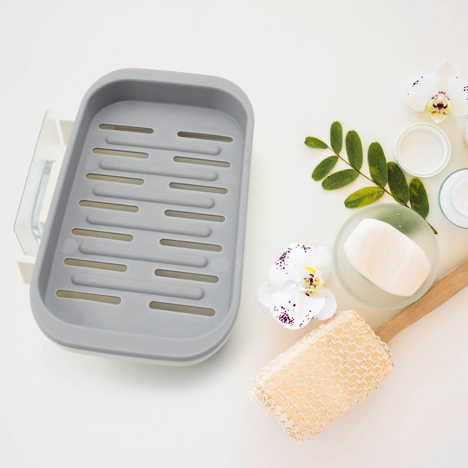 Bathroom Soap Holder, Soap Dish Container, Soap Case for Water Draining, Soap Holder Tray with Adhesive Sticker - infinityexculsivestore.com