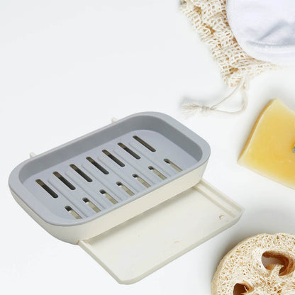 Bathroom Soap Holder, Soap Dish Container, Soap Case for Water Draining, Soap Holder Tray with Adhesive Sticker - infinityexculsivestore.com