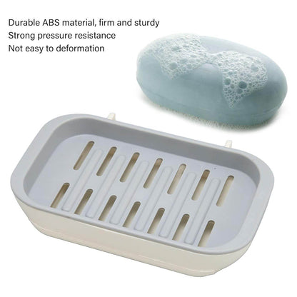 Bathroom Soap Holder, Soap Dish Container, Soap Case for Water Draining, Soap Holder Tray with Adhesive Sticker - infinityexculsivestore.com