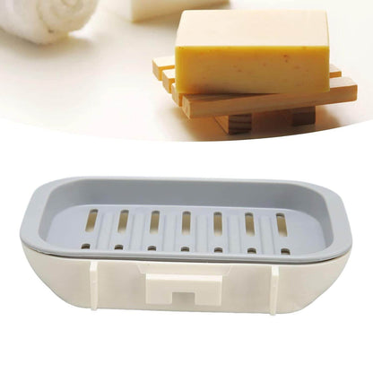 Bathroom Soap Holder, Soap Dish Container, Soap Case for Water Draining, Soap Holder Tray with Adhesive Sticker - infinityexculsivestore.com