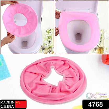 Bathroom Soft Thicker Warmer Stretchable Washable Cloth Toilet Seat Cover (1pc) - infinityexculsivestore.com