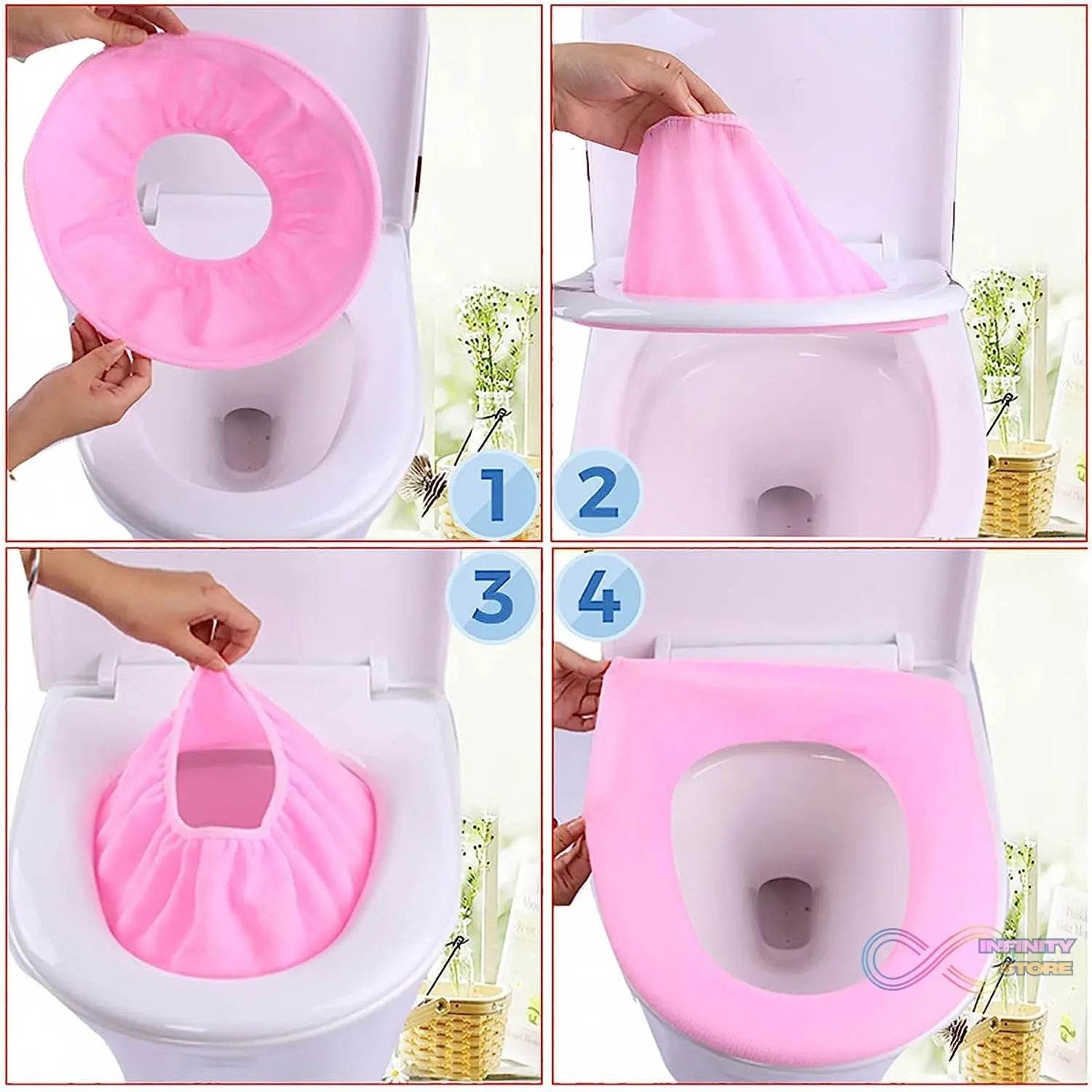 Bathroom Soft Thicker Warmer Stretchable Washable Cloth Toilet Seat Cover (1pc) - infinityexculsivestore.com