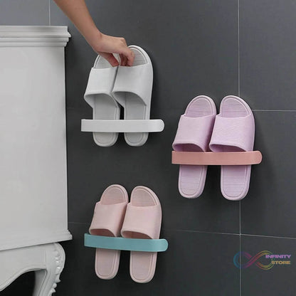 Bathroom Towel Slipper Hanging Rack Self Adhesive Wall Mounted (1 Pc) - infinityexculsivestore.com