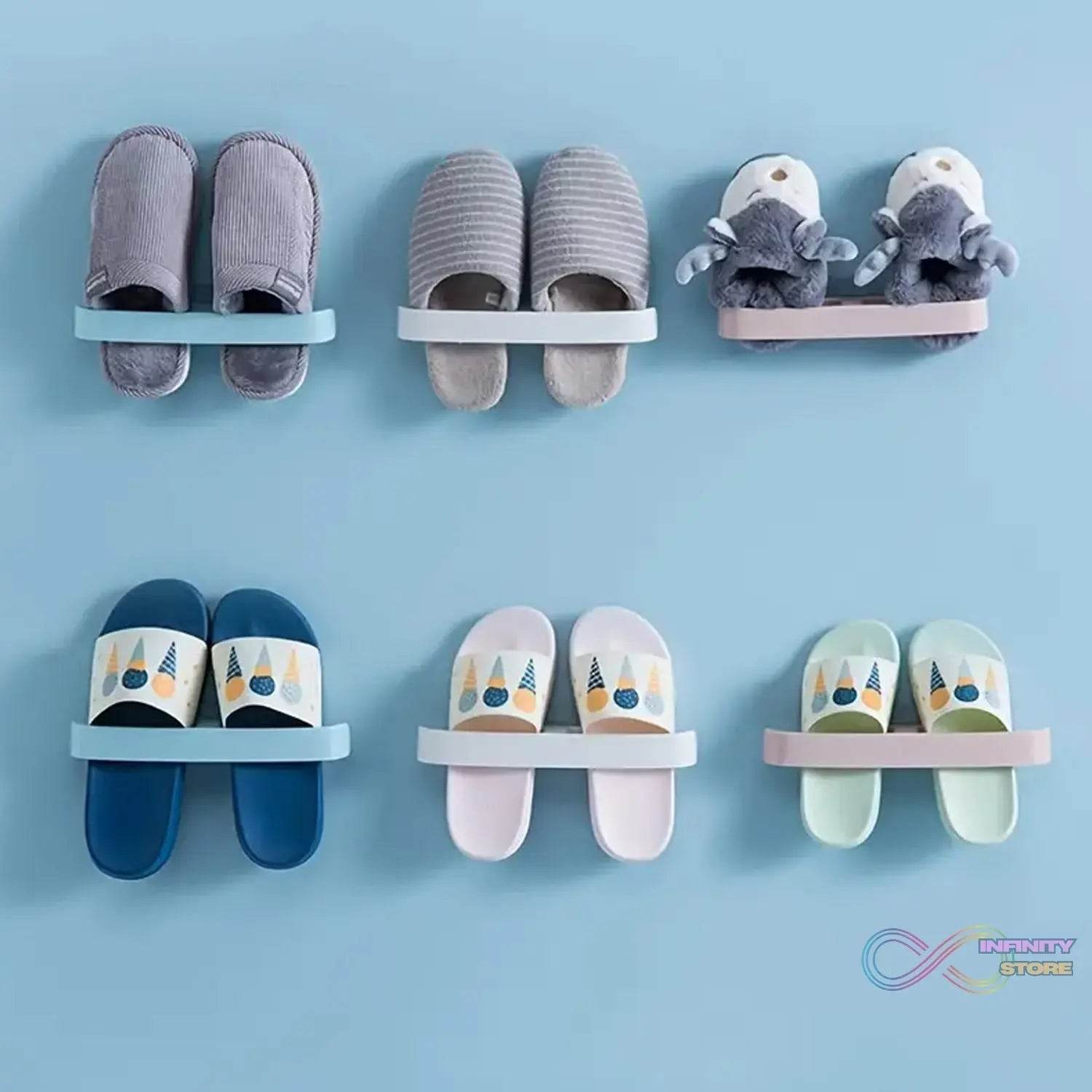 Bathroom Towel Slipper Hanging Rack Self Adhesive Wall Mounted (1 Pc) - infinityexculsivestore.com