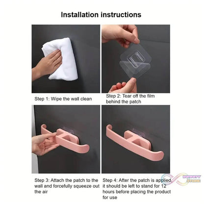 Bathroom Towel Slipper Hanging Rack Self Adhesive Wall Mounted (1 Pc) - infinityexculsivestore.com