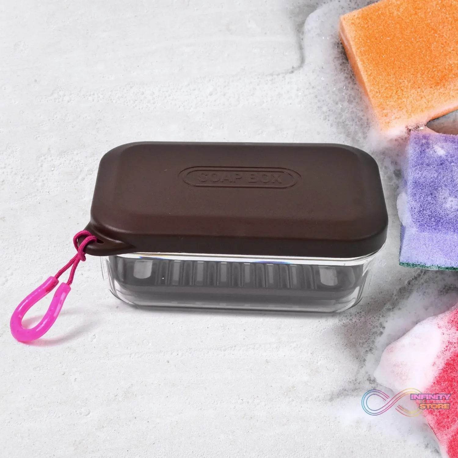 Bathroom & Travel Plastic Soap Box with Lid (1 Pc) - infinityexculsivestore.com