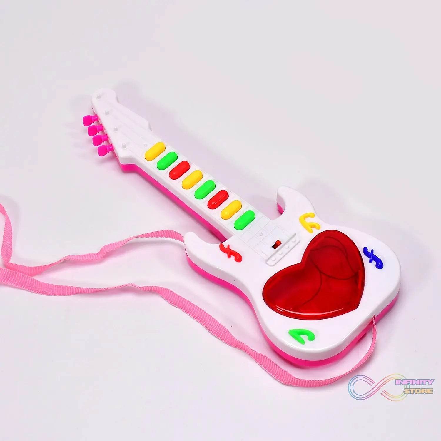 Battery Operated Musical Instruments Mini Guitar Toys and Light for 3+Years Old Kids. - infinityexculsivestore.com