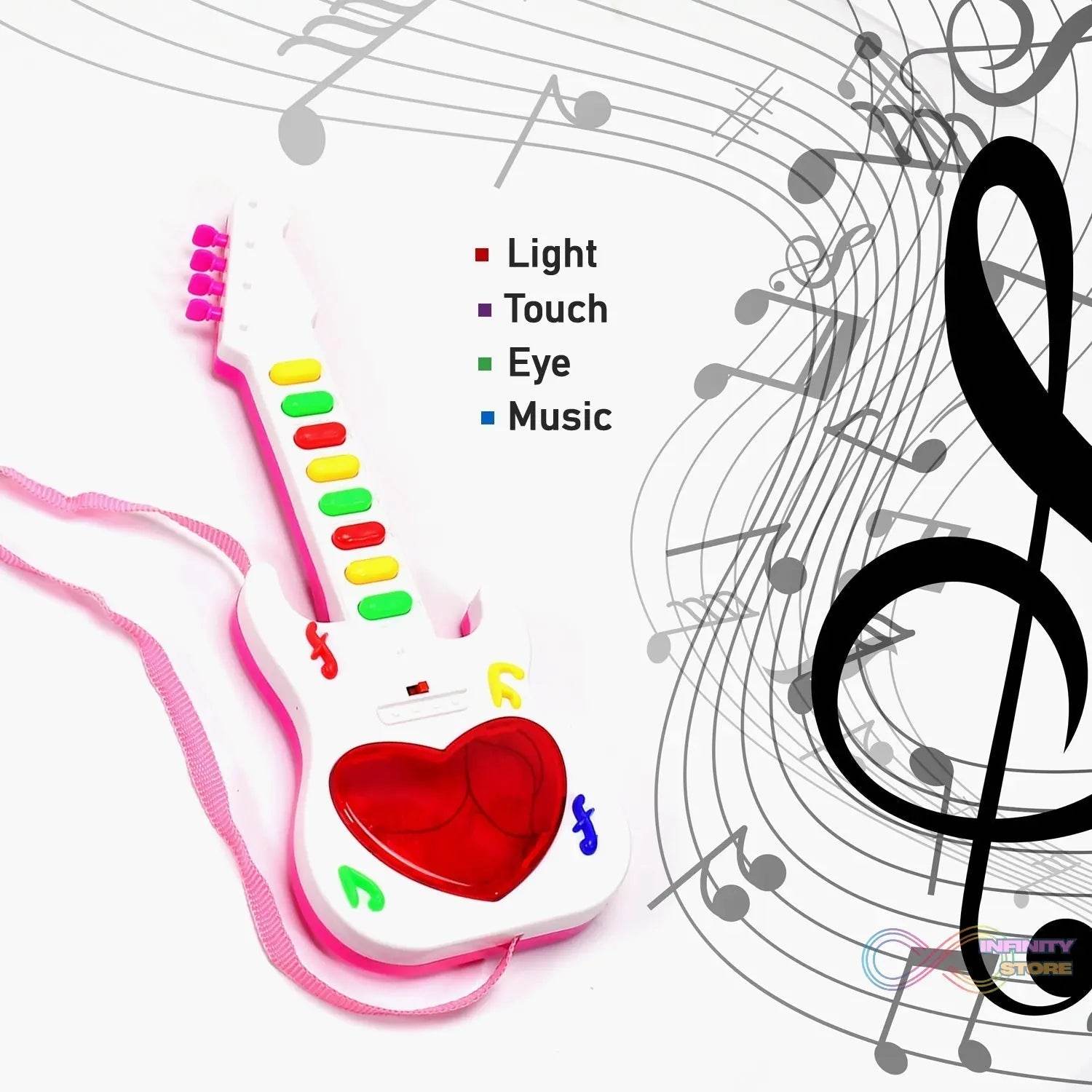 Battery Operated Musical Instruments Mini Guitar Toys and Light for 3+Years Old Kids. - infinityexculsivestore.com