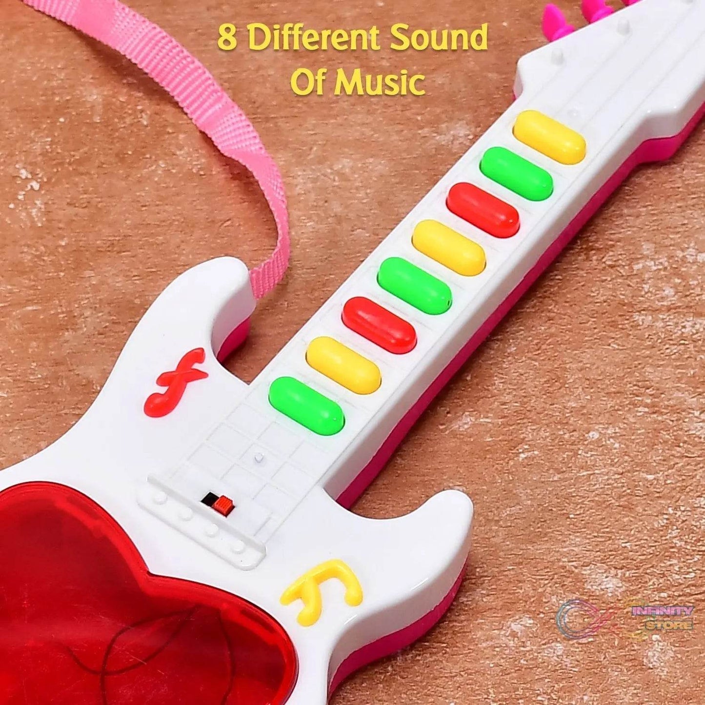 Battery Operated Musical Instruments Mini Guitar Toys and Light for 3+Years Old Kids. - infinityexculsivestore.com