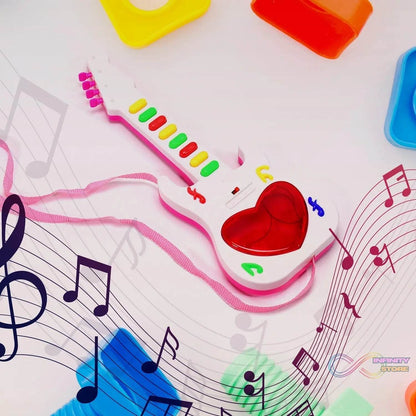 Battery Operated Musical Instruments Mini Guitar Toys and Light for 3+Years Old Kids. - infinityexculsivestore.com