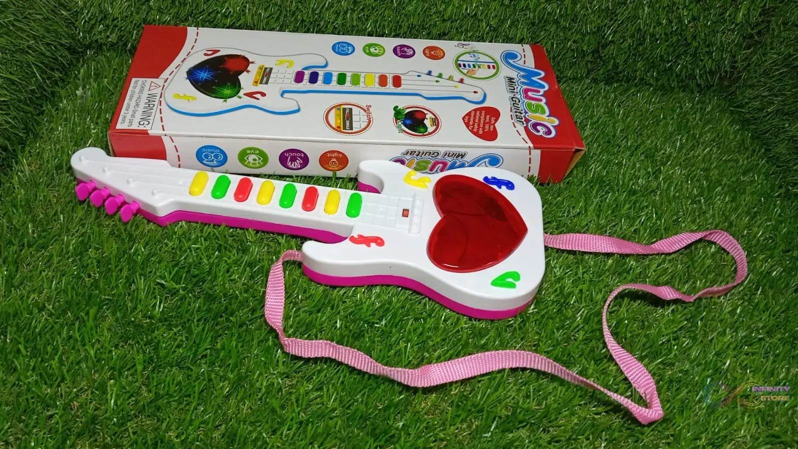 Battery Operated Musical Instruments Mini Guitar Toys and Light for 3+Years Old Kids. - infinityexculsivestore.com