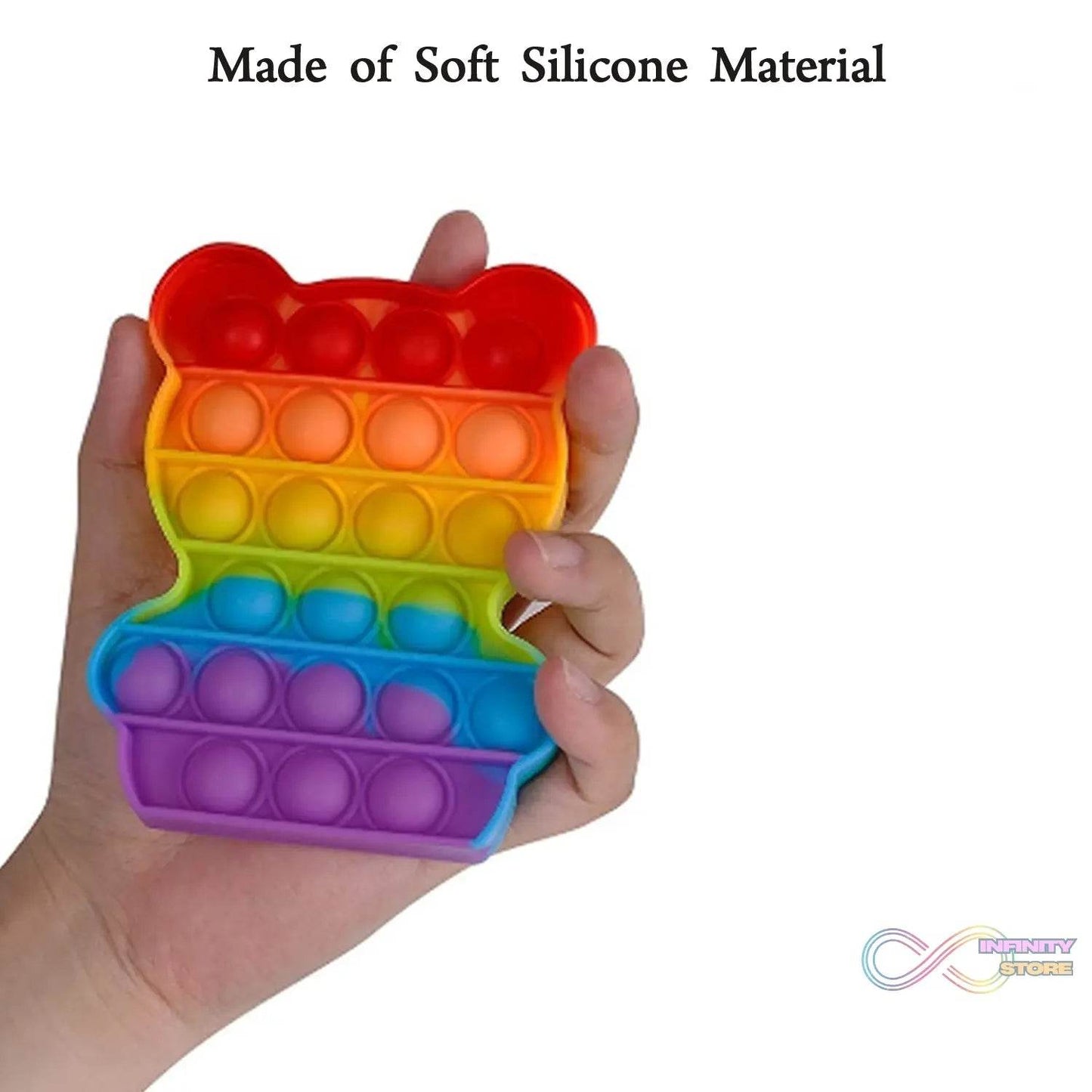 Bear Pop It Fidget Toys Stress Relief Rainbow Toy ( 1 pcs ) - infinityexculsivestore.com