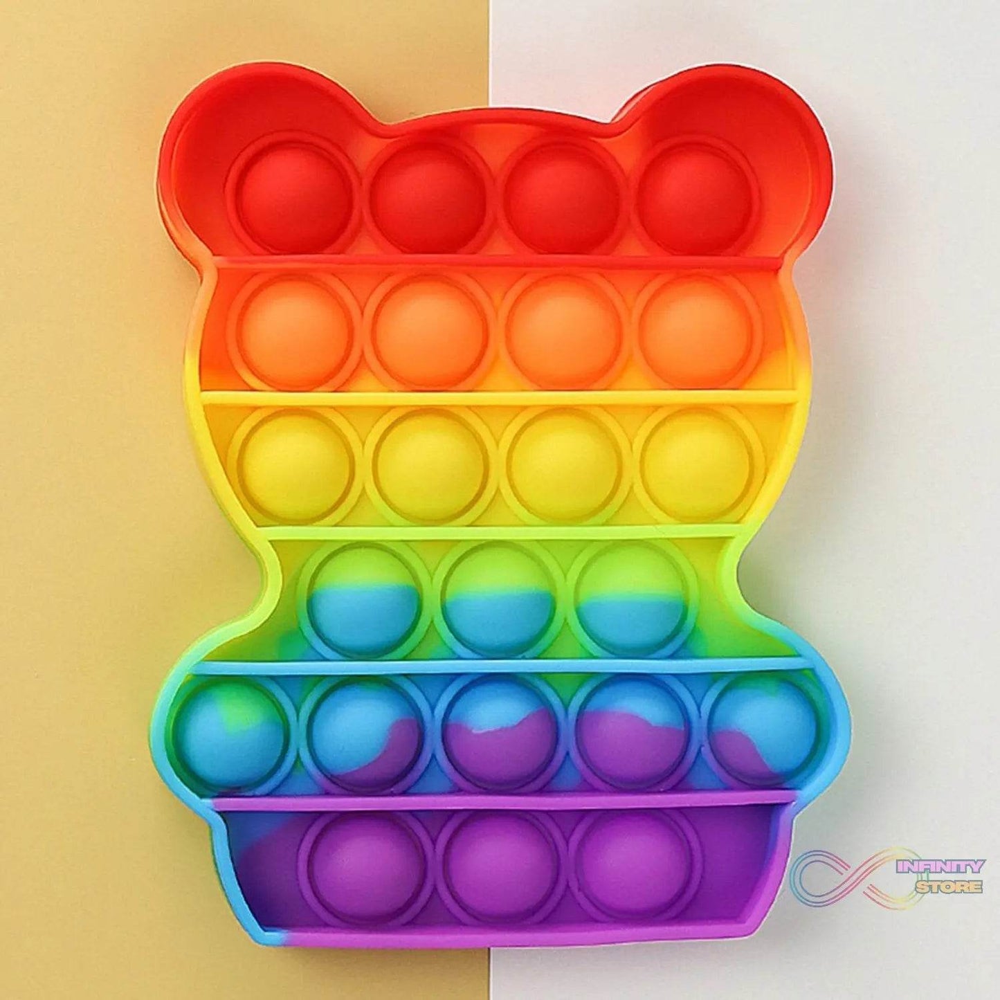 Bear Pop It Fidget Toys Stress Relief Rainbow Toy ( 1 pcs ) - infinityexculsivestore.com