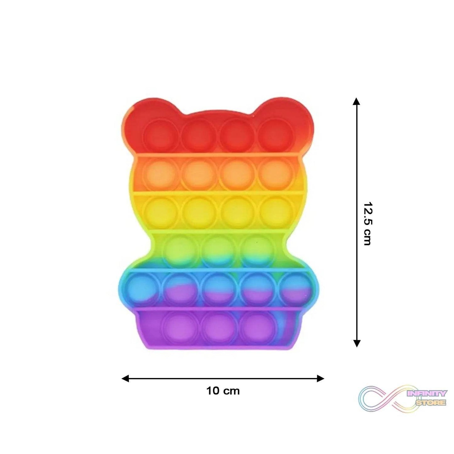 Bear Pop It Fidget Toys Stress Relief Rainbow Toy ( 1 pcs ) - infinityexculsivestore.com