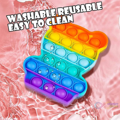 Bear Pop It Fidget Toys Stress Relief Rainbow Toy ( 1 pcs ) - infinityexculsivestore.com
