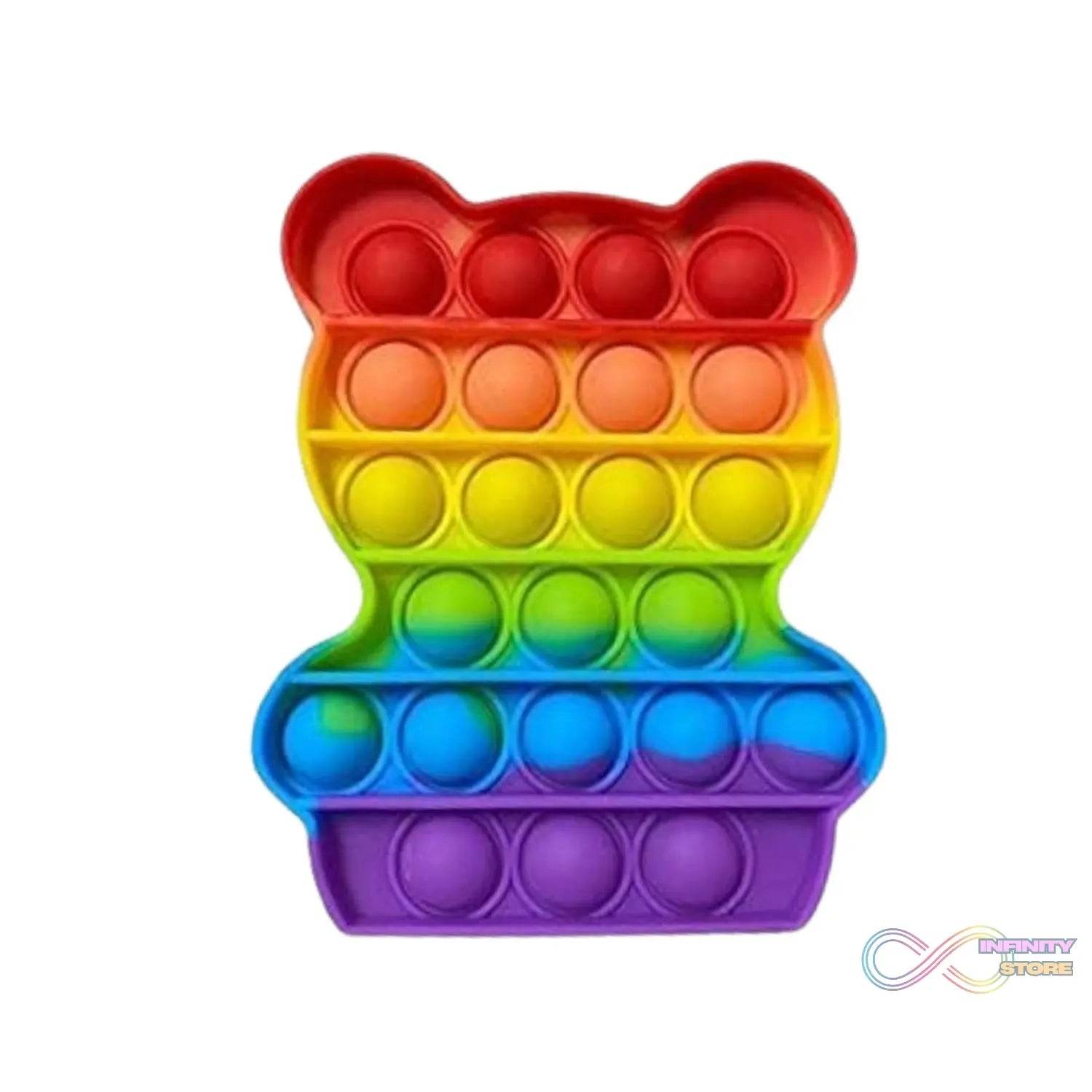 Bear Pop It Fidget Toys Stress Relief Rainbow Toy ( 1 pcs ) - infinityexculsivestore.com