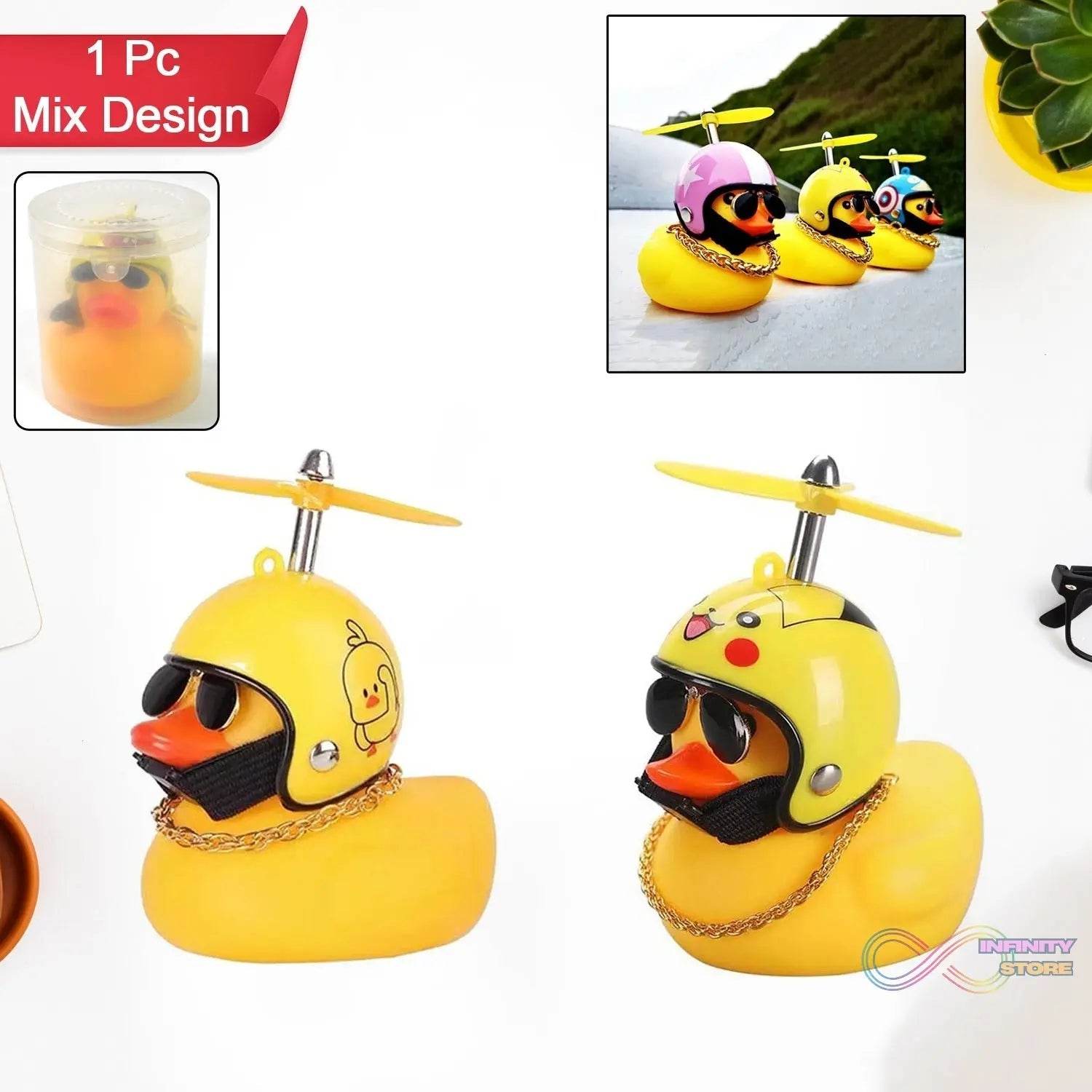 Beautiful Duck Car Ornaments Duck Bicycle Bell with Propeller Helmet (1 Pc / Mix Design) - infinityexculsivestore.com