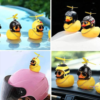 Beautiful Duck Car Ornaments Duck Bicycle Bell with Propeller Helmet (1 Pc / Mix Design) - infinityexculsivestore.com
