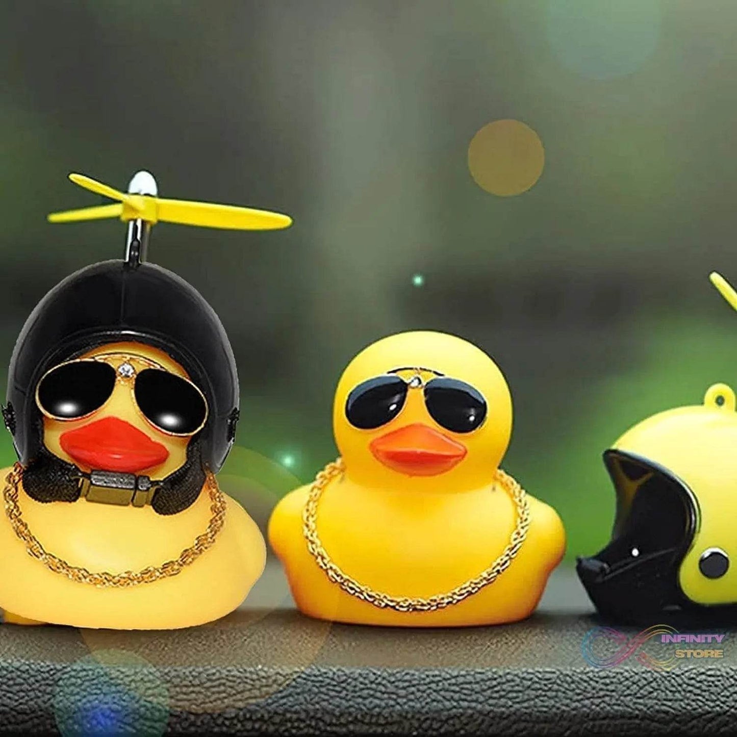 Beautiful Duck Car Ornaments Duck Bicycle Bell with Propeller Helmet (1 Pc / Mix Design) - infinityexculsivestore.com