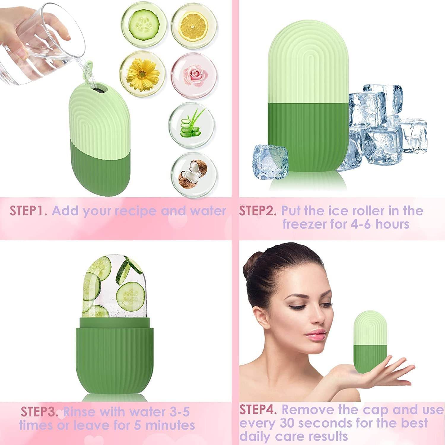 Beauty Ice Roller for Face Massager & Eye Reusable Face Rollers Facial Roller Box - infinityexculsivestore.com