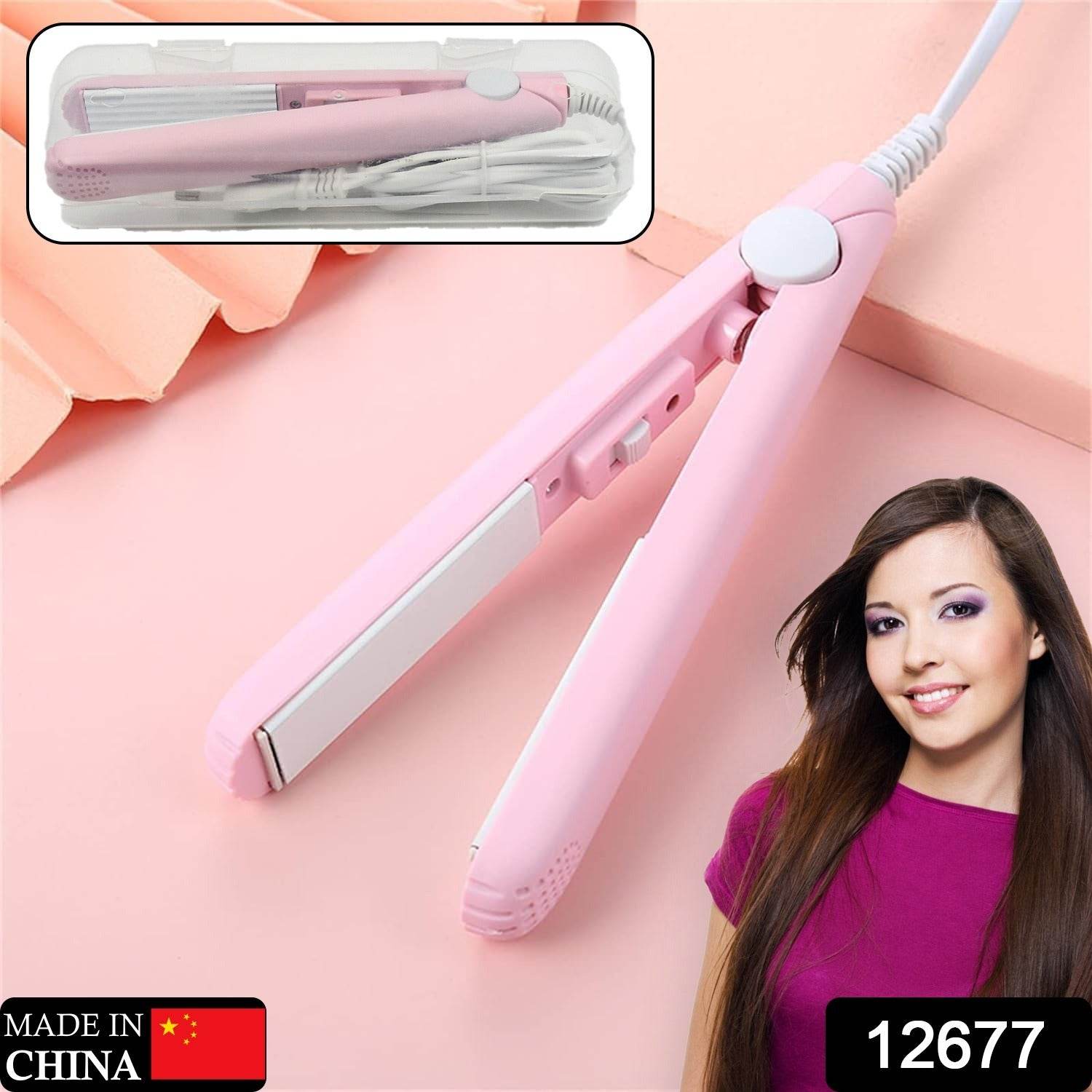 Beauty and Personal Care Professional Ceramic Plate Mini Hair Styler Straightener and Curler - infinityexculsivestore.com