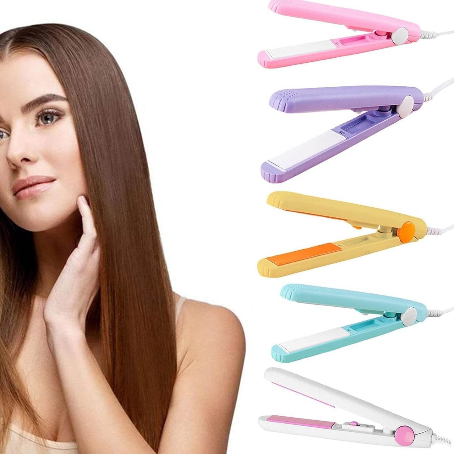 Beauty and Personal Care Professional Ceramic Plate Mini Hair Styler Straightener and Curler - infinityexculsivestore.com