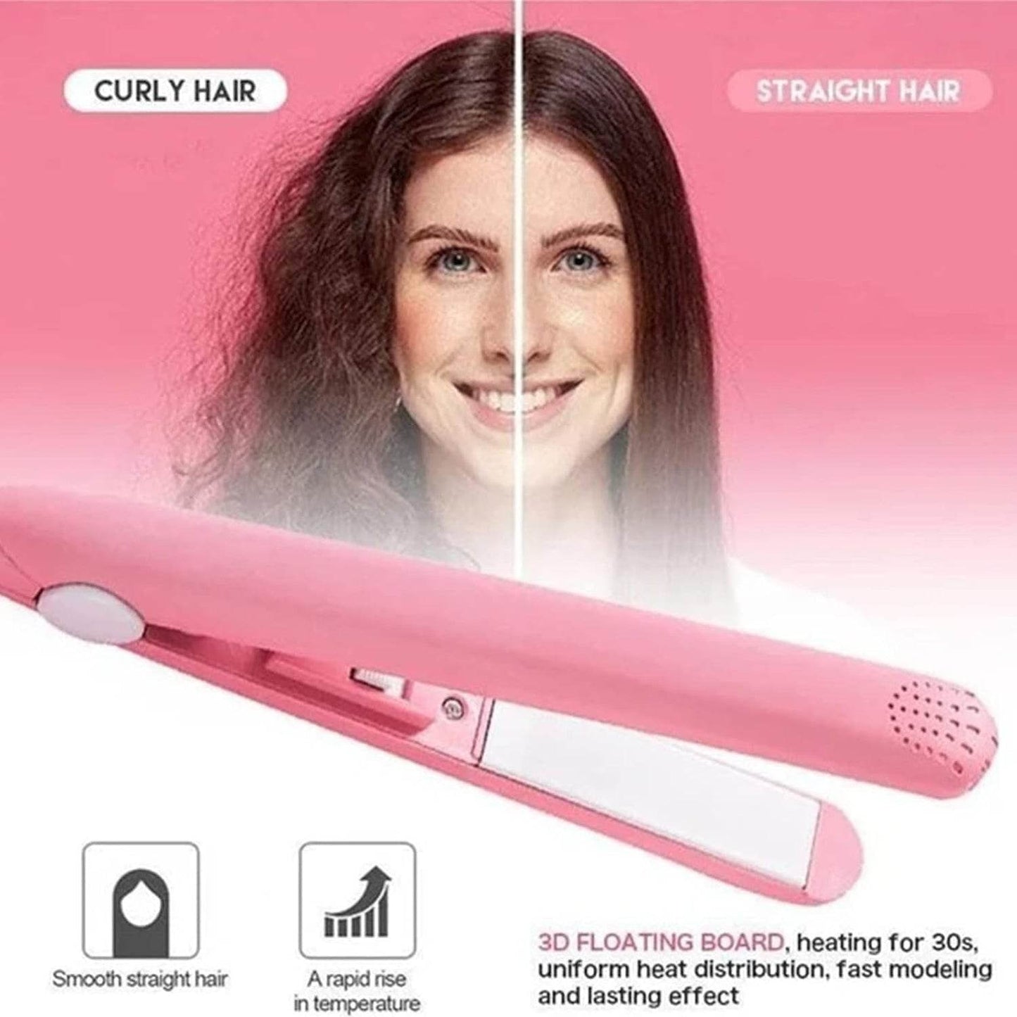Beauty and Personal Care Professional Ceramic Plate Mini Hair Styler Straightener and Curler - infinityexculsivestore.com