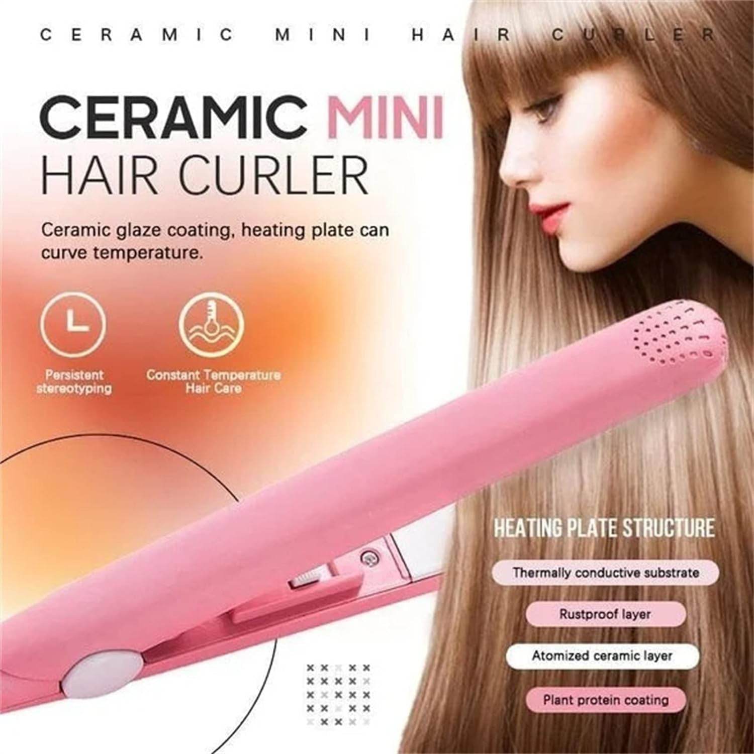 Beauty and Personal Care Professional Ceramic Plate Mini Hair Styler Straightener and Curler - infinityexculsivestore.com