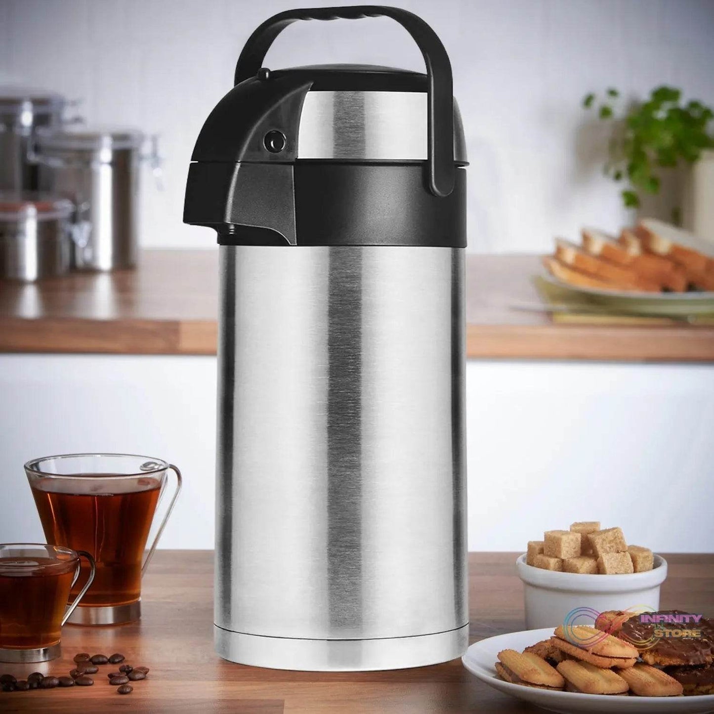 Beverage Dispenser Stainless Steel for Serving Tea and Coffee, Thermos steel (2500 ML) - infinityexculsivestore.com