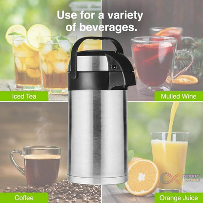 Beverage Dispenser Stainless Steel for Serving Tea and Coffee, Thermos steel (2500 ML) - infinityexculsivestore.com