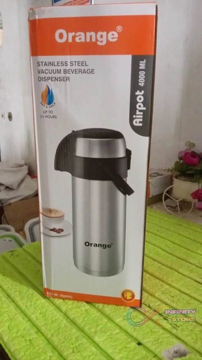 Beverage Dispenser Stainless Steel for Serving Tea and Coffee, Thermos steel (4000 ML) - infinityexculsivestore.com