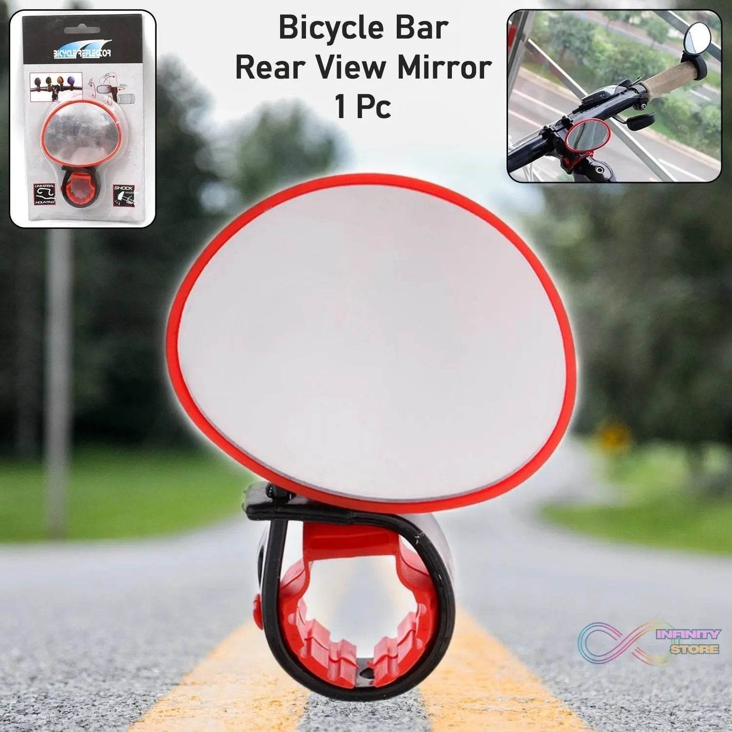 Bicycle 360 rotation Cycling Mirror Handlebar Rearview Mirror (1 Pc) - infinityexculsivestore.com