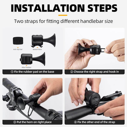 Bicycle Air Horn Loud - 120dB 1 Sound Mode Electronic Bicycle Bell,Super Electric Horn with Long Standby Button Battery Operated/IPX4 Waterproof Loud Bell for Adults - infinityexculsivestore.com