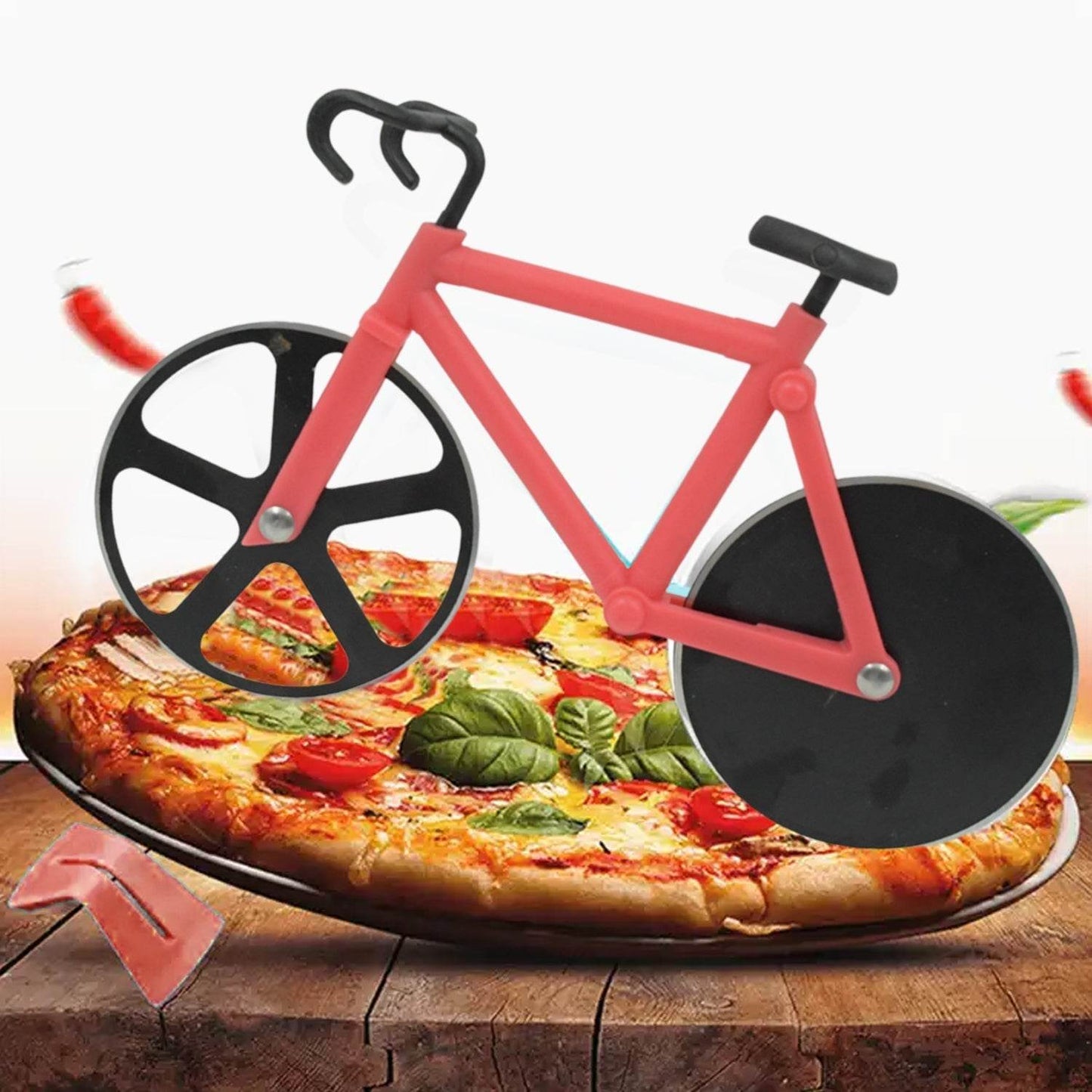 Bicycle Pizza Cutter (1 Pc): Stainless Steel, Unbreakable Handle - infinityexculsivestore.com