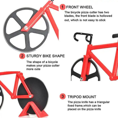Bicycle Pizza Cutter (1 Pc): Stainless Steel, Unbreakable Handle - infinityexculsivestore.com
