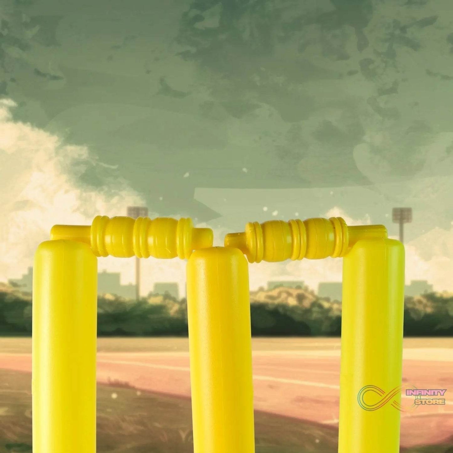 Big Cricket Kit, Cricket Set with 1 Cricket Bat, 1 Rubber Ball, Bails, 3 Stumps with Stand Base - infinityexculsivestore.com