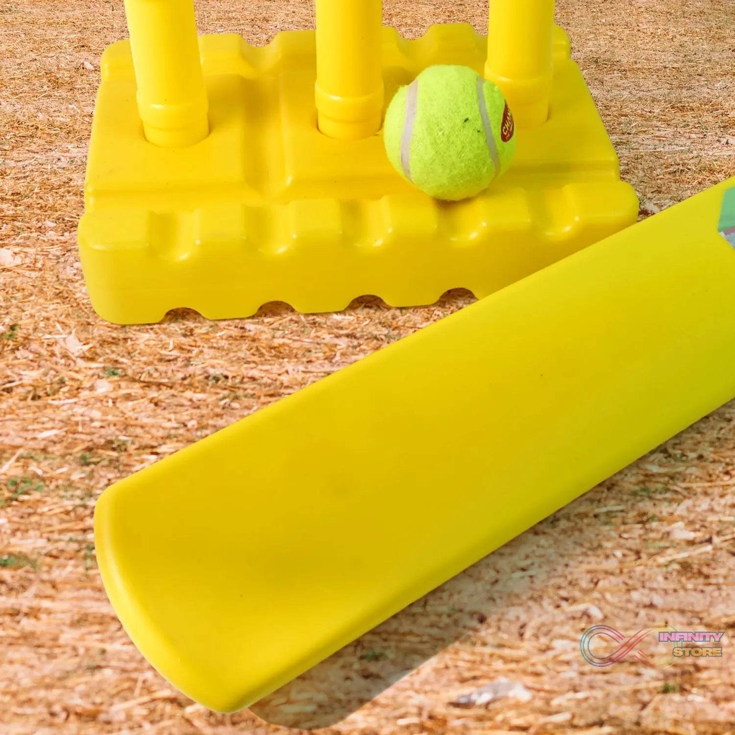 Big Cricket Kit, Cricket Set with 1 Cricket Bat, 1 Rubber Ball, Bails, 3 Stumps with Stand Base - infinityexculsivestore.com