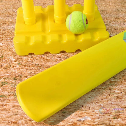 Big Cricket Kit, Cricket Set with 1 Cricket Bat, 1 Rubber Ball, Bails, 3 Stumps with Stand Base - infinityexculsivestore.com