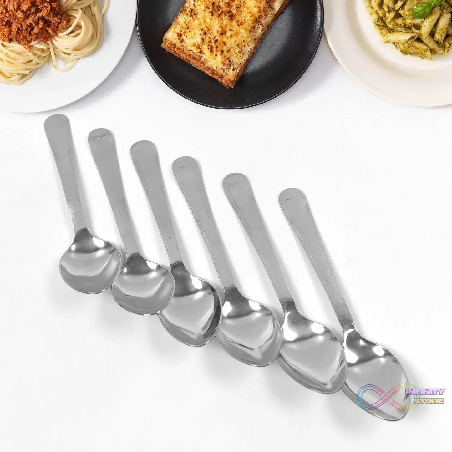 Big Dinner Spoons, 6 Pieces stainless Steel Table Spoon - infinityexculsivestore.com