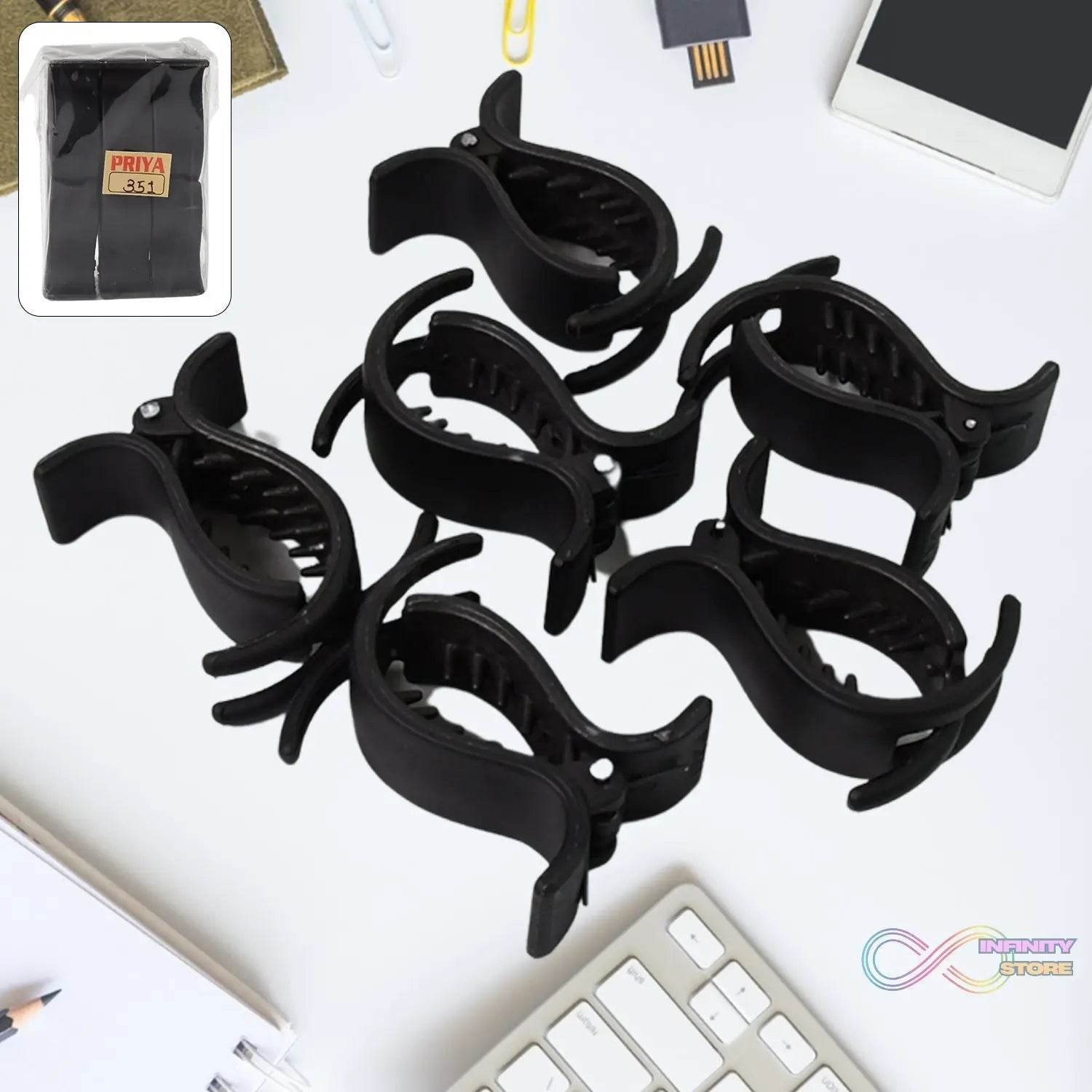 Big Hair Clips for Girls Kids Hair Accessories (6 Pcs Set / Black) - infinityexculsivestore.com