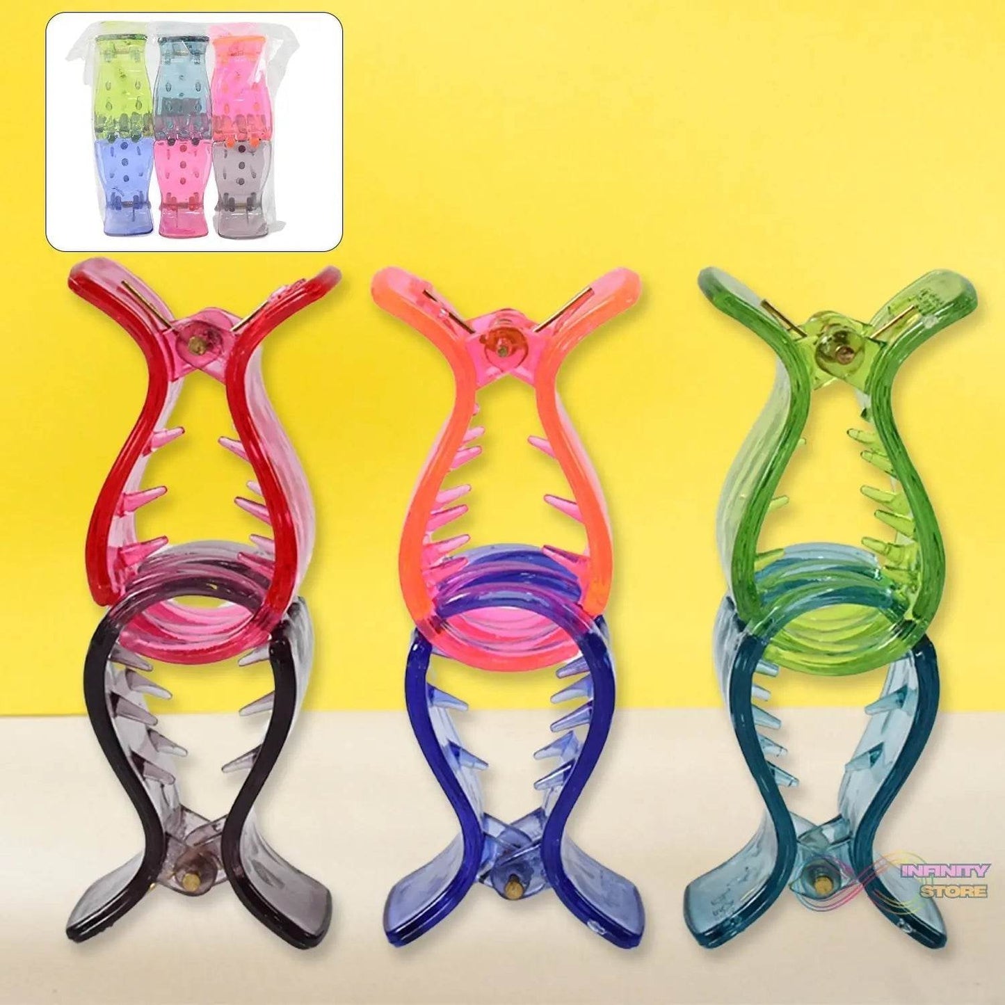 Big Hair Clips for Girls Kids Hair Accessories (6 Pcs Set / Transparent) - infinityexculsivestore.com