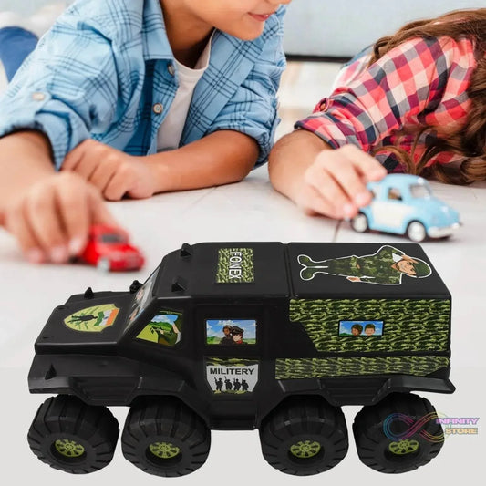 Big Military 8-Wheel Plastic Car Toy (1 Pc) - infinityexculsivestore.com