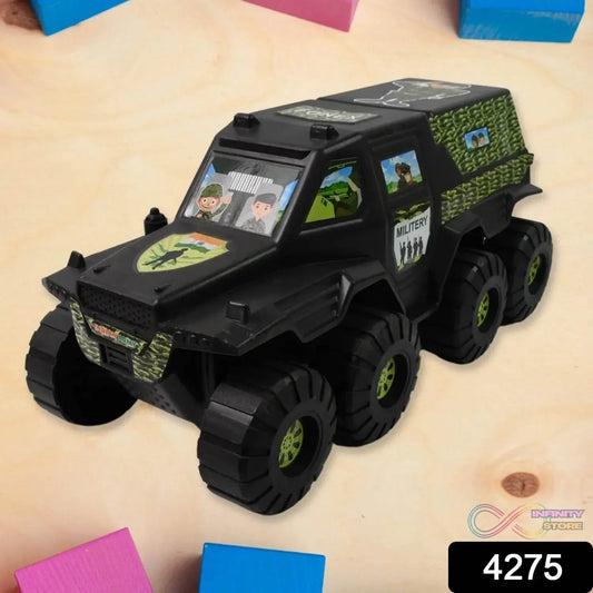 Big Military 8-Wheel Plastic Car Toy (1 Pc) - infinityexculsivestore.com