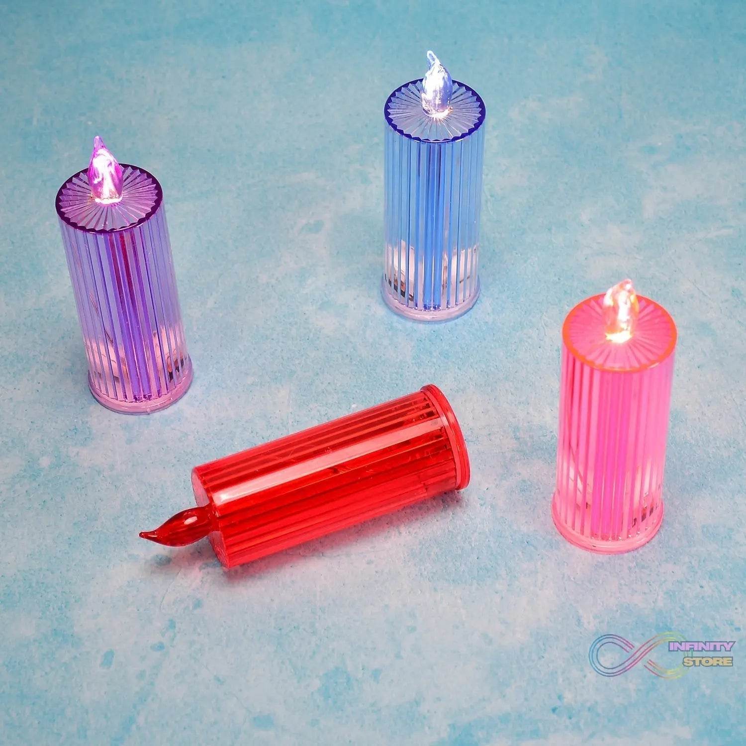 Big Simple Candles for Home Decoration, Crystal Candle Lights (Multicolor) - infinityexculsivestore.com