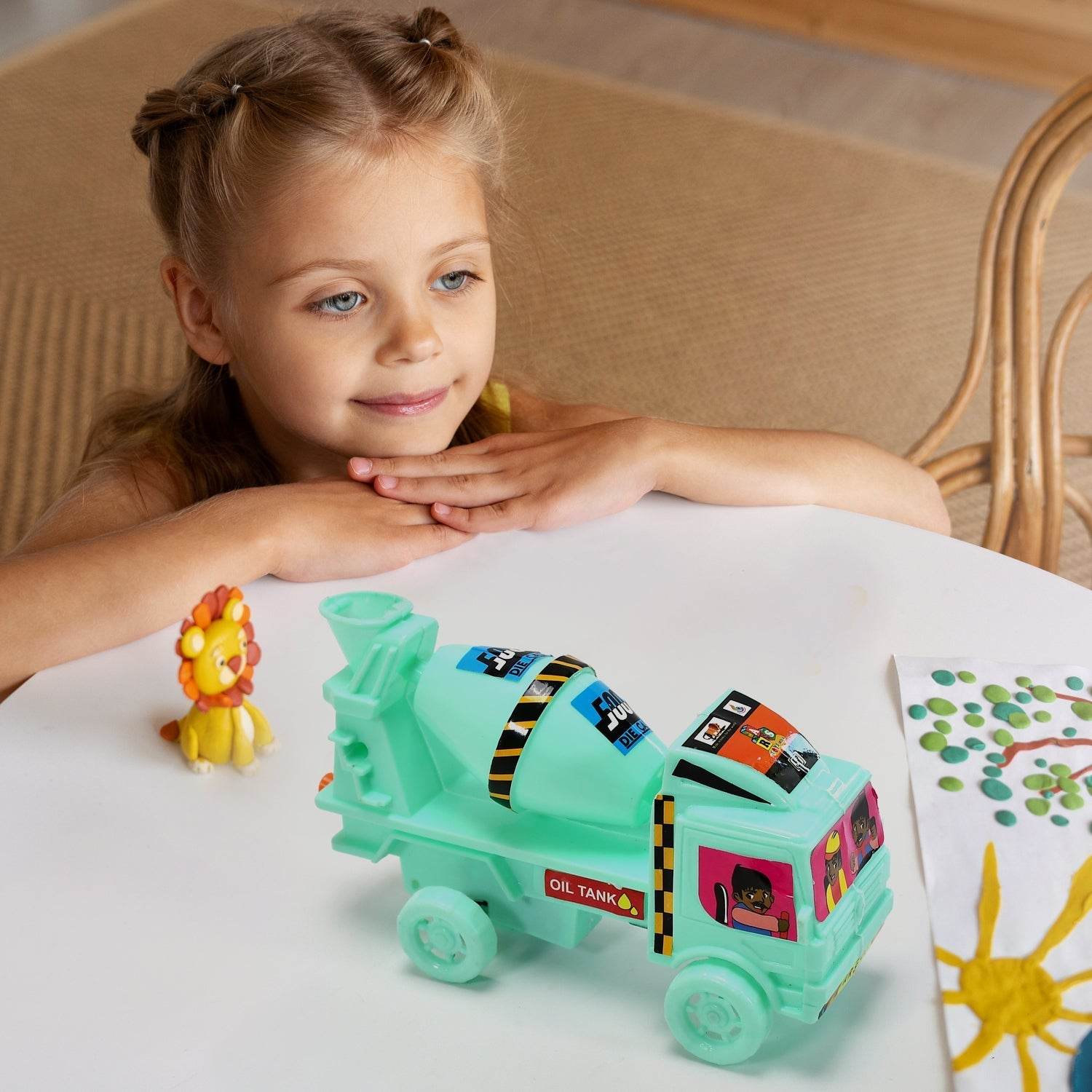 Big Size Heavy Duty Rotating Cement Mixer Dumper Truck Toys for Kids Toddlers Boys and Girls - Construction Toy Friction Vehicle Toy - infinityexculsivestore.com